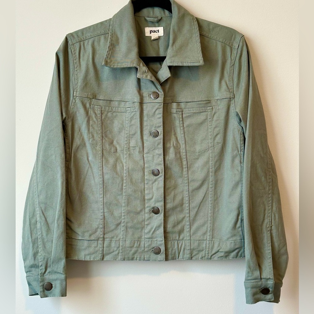 Pact Cotton Women's Green Jacket Size M